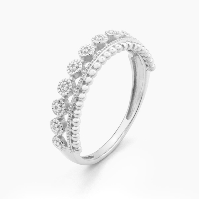 925 Sterling Silver CLASSIC Style Ingrosso Anello femminile impilabile con perline dorate
