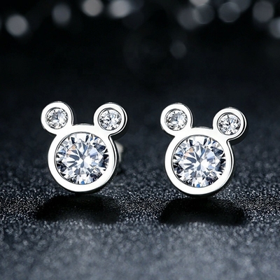 Apprezzamento da parte di terzi Certificato Bambini Gioielli 925 Sterling Silver Mouse Earrings