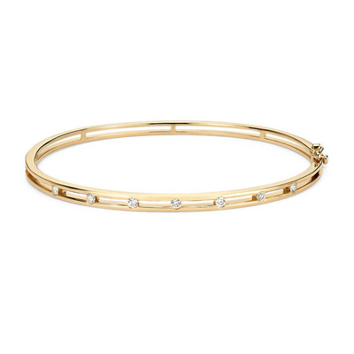 Braccialetto di diamante da stazione di argento 58mm 14k braccialetti dorati
