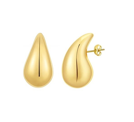 Logo personalizzato 18K oro placcato lacrimogno anello hollow stud per ragazze festa gioielleria