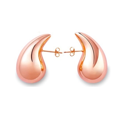 Logo personalizzato 18K oro placcato lacrimogno anello hollow stud per ragazze festa gioielleria