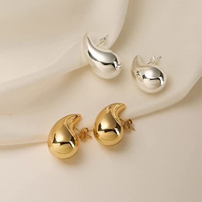 Logo personalizzato 18K oro placcato lacrimogno anello hollow stud per ragazze festa gioielleria