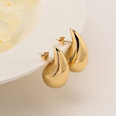 Logo personalizzato 18K oro placcato lacrimogno anello hollow stud per ragazze festa gioielleria