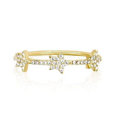 18K oro placcato argento CZ Star Statement Anelli per donne Micro Pave Setting Certificato