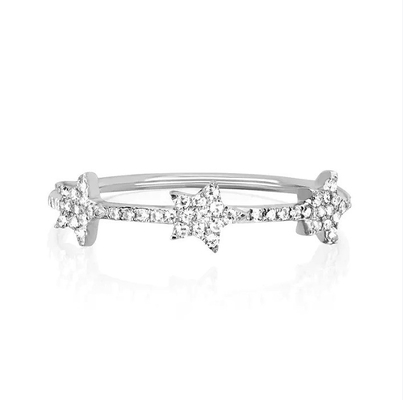 18K oro placcato argento CZ Star Statement Anelli per donne Micro Pave Setting Certificato