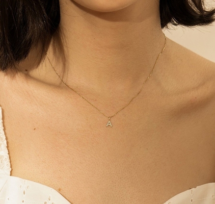 Nickel Free 925 Sterling Silver Letter Un Colletto Di diamanti