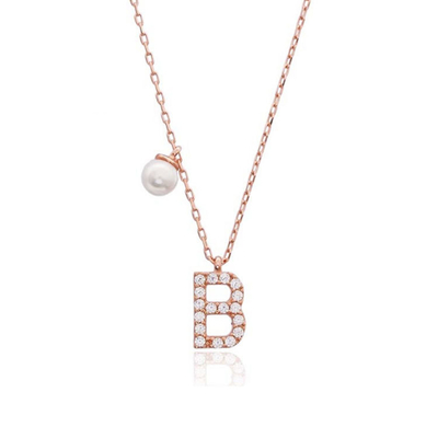 Nickel Free 925 Sterling Silver Letter Un Colletto Di diamanti