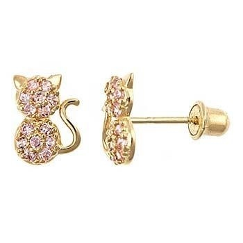 Tipo di gioielli orecchini YCE6799 Rosa CZ Cat Stud orecchini per bambine