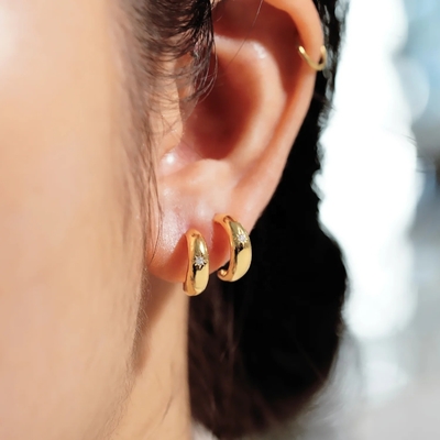 Tipo di certificato Valutazione da parte di terzi 925 Sterling Silver North Star Half Hoop Earrings