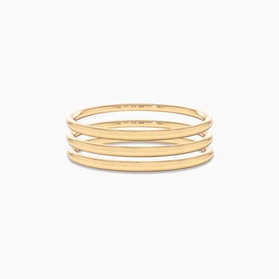 18K oro placcato 2mm stacking sottile anello in acciaio inossidabile set