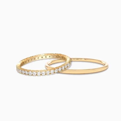 Anello per donne in oro da 18 carati, set in argento sterling 925