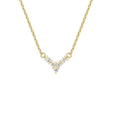 18K oro placcato gioielli a forma di V per donne 925 Sterling Silver Necklace