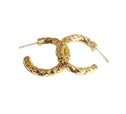 ODM 18K orecchini per anelli in oro a tubo con placcatura in oro giallo orecchini per anelli tubolari