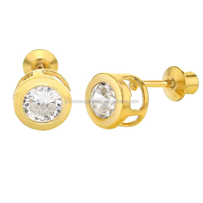 Fabbricazione a mano 4mm Chiara CZ Ornamenti per bambini 925 Gioielli d'argento