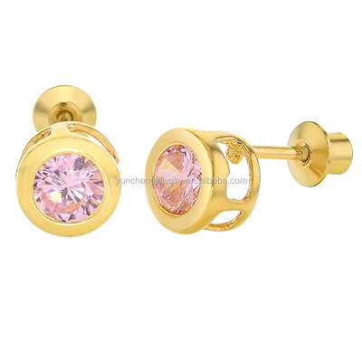 Fabbricazione a mano 4mm Chiara CZ Ornamenti per bambini 925 Gioielli d'argento