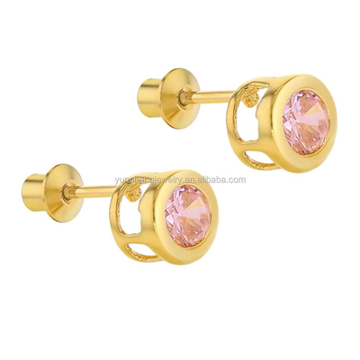 Fabbricazione a mano 4mm Chiara CZ Ornamenti per bambini 925 Gioielli d'argento