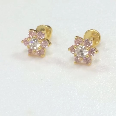 Fiore Ametista CZ Pietra di nascita Bambine Ragazze 925 Sterling Argento Cercei a Velo di Ricambio