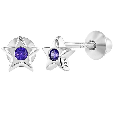 Altre occasioni Piccola stella rosa cubo zircone Bambine ragazze avvitare indietro Stud 925 Sterling orecchini d'argento