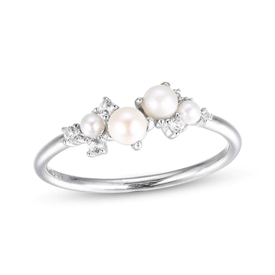 Anelli da fidanzamento bianchi CZ impilabili in argento sterling 925 taglia 3-10 anelli da fidanzamento perle