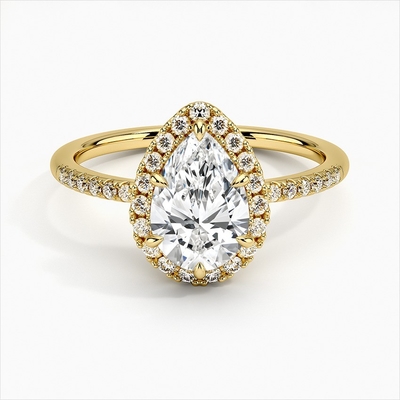 Anelli di fidanzamento 925 Sterling Silver Halo White Gold Plated