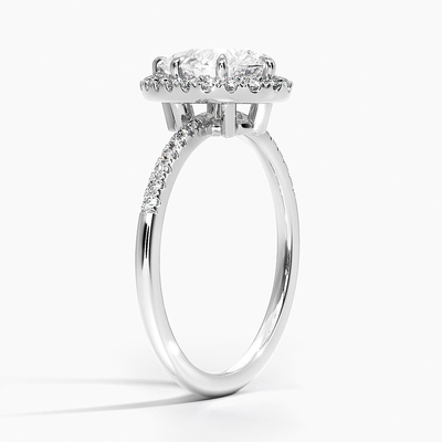Anelli di fidanzamento 925 Sterling Silver Halo White Gold Plated