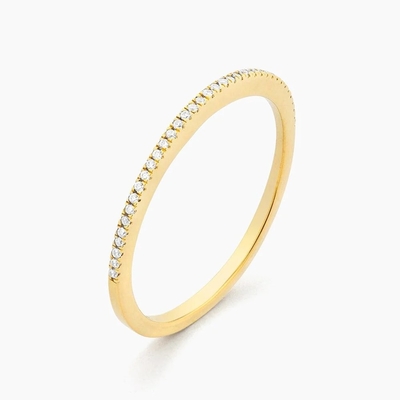 Articolo caldo 18K oro placcato Mezza eternità impilabile 925 sterling argento femminile anello band