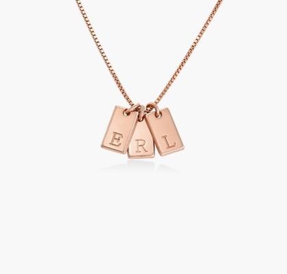 Baguette 18K D'oro Riempito Pendente Personale Manifatto di ottone Pendente Collare