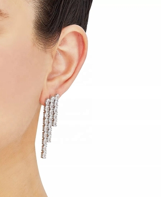 Ovale Tenis Bianco Cubo Zircon Orecchini per Donne Gioielli di lusso
