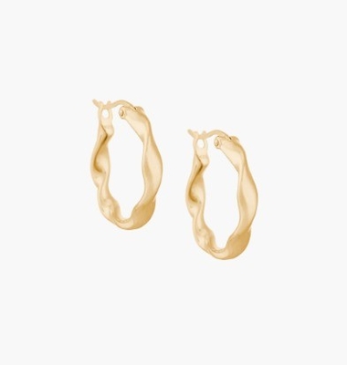 Orecchini di moda personalizzati spessi 18 in oro rivestito onde di acciaio inox