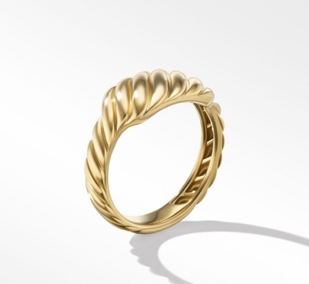 Logo personalizzato In oro placcato David Cable Wave Anelli in acciaio inossidabile maschile