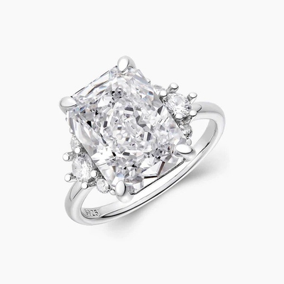 18K oro placcato pietra principale CZ Vintage matrimonio 925 Sterling anello d'argento per le ragazze