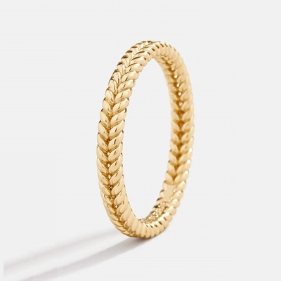 Gioielli pregiati 18K oro placcato 925 Sterling Silver Wheat Anello per donne