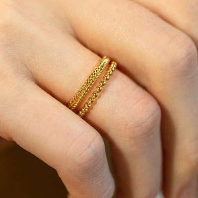 Gioielli pregiati 18K oro placcato 925 Sterling Silver Wheat Anello per donne