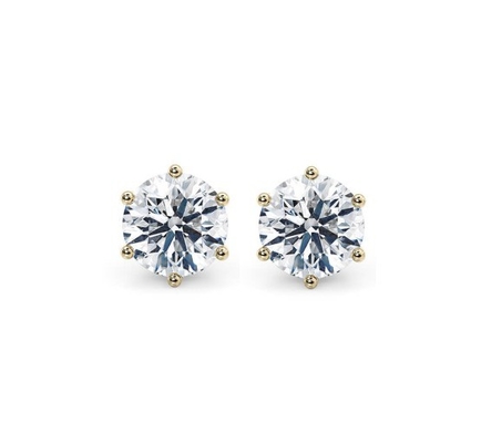 6 artigli Bianco CZ Orecchini 925 Sterling Silver 18K Cubic Zirconia Orecchini Stud