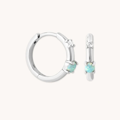 Mystic 18K Gold Plated Opal Hoops 925 Sterling Silver Nuovi Huggies Orecchini di Moda