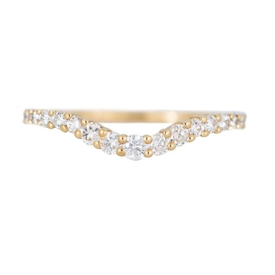925 Sterling Silver Curved Diamond CZ Anello di fidanzamento