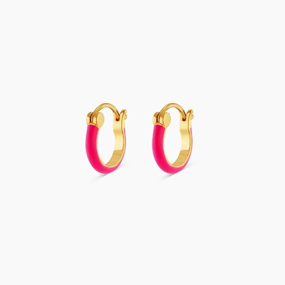 Orecchini a cerchiera in argento colorato 925 18K oro a stappa