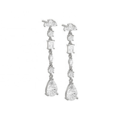 Ispirazione religiosa S925 Sterling Silver Gemstone Drop Earrings in 18K Gold Plating