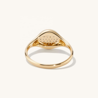 OEM ODM Uomini 14K Gold Signet Ring Donna Zircon Gold Ring Personalizzato