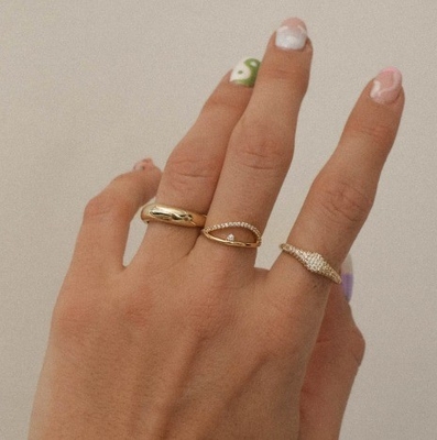 US5-US10 925 Sterling Silver Stackable Rings 18K Gold Plated