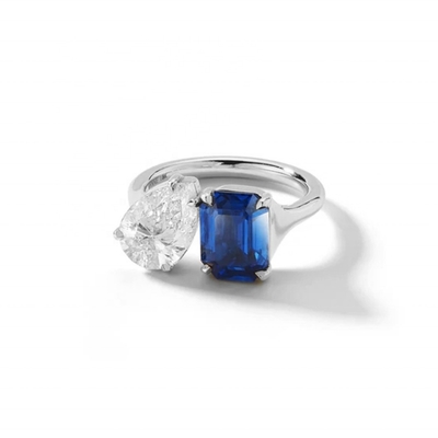 Donna donna gioielleria regolabile anelli aperti con pietre grosse in argento sterling 925