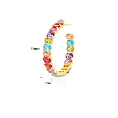 Colori brasiliani 18K Oggetti in oro Ovale Taglio di ottone Oggetti in oro
