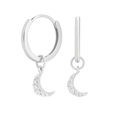 Dangle Moon Hoop orecchini 925 argento per donne oro brasiliano placcato 18K gioielli personalizzati
