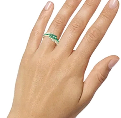 Anelli per annunci di diamanti per donne di rubino smeraldo taglia 6 - taglia 10