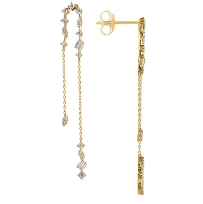 2024 Orecchini brasiliani in oro con catena a goccia Donna 925 Orecchini in argento sterling