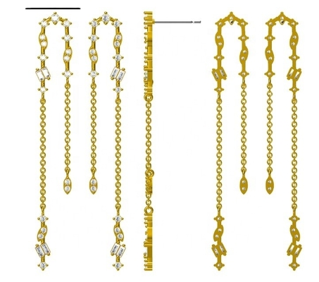 2024 Orecchini brasiliani in oro con catena a goccia Donna 925 Orecchini in argento sterling