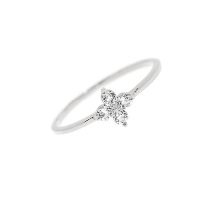 Elegantemente oro 18K Vermeil Quattro Topaze Gemstones Fiore 925 Sterling Silver Anelli