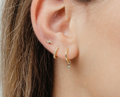 Opzione colore di pietra di tendenza 18k oro vero placcato anello d'angolo anello in 925 sterling argento