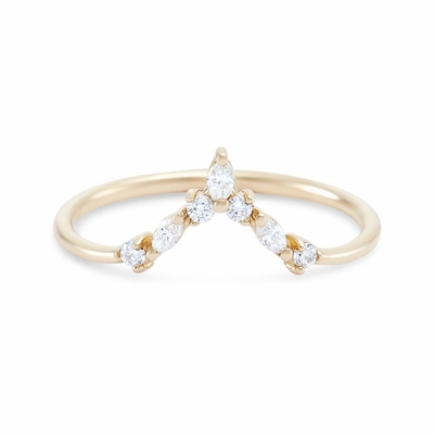 Anelli a forma di V con cerchiera e marchiese bianco CZ in argento sterling 925