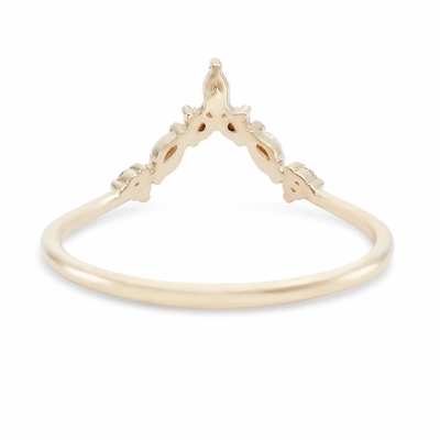 Anelli a forma di V con cerchiera e marchiese bianco CZ in argento sterling 925